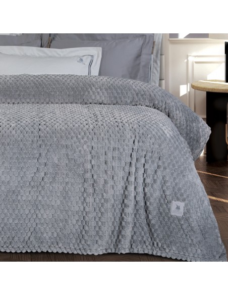 GREENWICH POLO CLUB ΚΟΥΒΕΡΤΑ FLEECE ΥΠΕΡΔΙΠΛH 3476 GREY