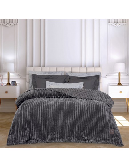 GREENWICH POLO CLUB ΚΟΥΒΕΡΤΑ FLEECE ΥΠΕΡΔΙΠΛH 3486 GREY