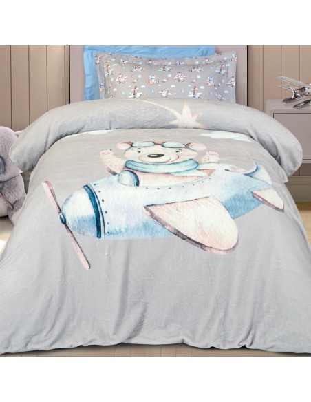 GREENWICH POLO CLUB JUNIOR ΚΟΥΒΕΡΤΑ FLEECE 8851 BLUE, GREY