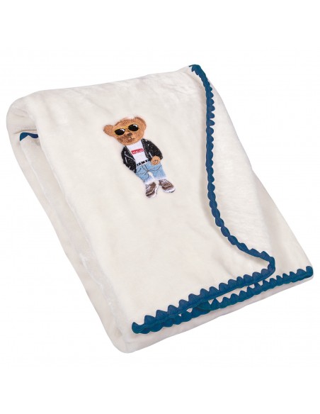 GREENWICH POLO CLUB ΚΟΥΒΕΡΤΑ VELOUR 80X110 ΒΑΒΥ 8838 BLUE, IVORY