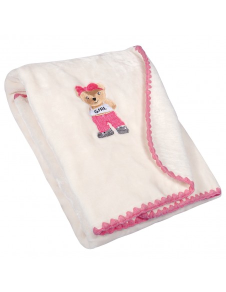 GREENWICH POLO CLUB ΚΟΥΒΕΡΤΑ VELOUR 80X110 ΒΑΒΥ 8839 IVORY, PINK