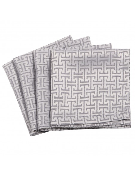 GREENWICH POLO CLUB ΣΕΤ ΠΕΤΣΕΤΕΣ ΦΑΓΗΤΟΥ 40Χ40 3008 SILVER