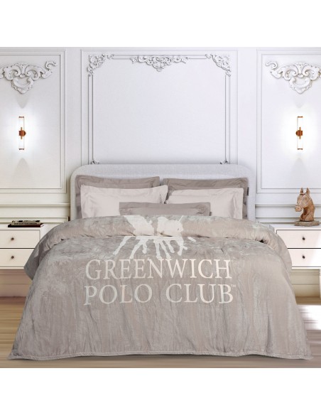 GREENWICH POLO CLUB ΚΟΥΒΕΡΤΑ FLEECE ΥΠΕΡΔΙΠΛH 3490 TAUPE