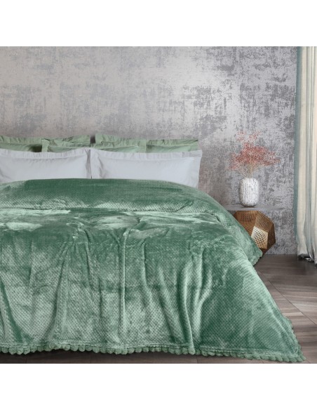 DAS HOME ΚΟΥΒΕΡΤΑ FLEECE 220Χ240 1184 DARK MINT