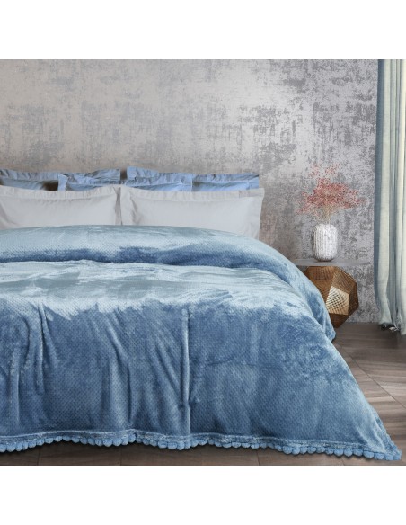 DAS HOME ΚΟΥΒΕΡΤΑ FLEECE 220Χ240 1186 DUSTY BLUE