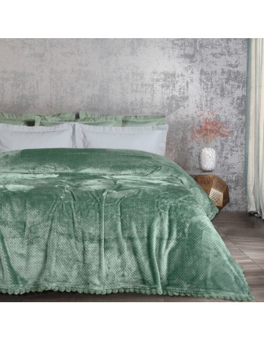 DAS HOME ΚΟΥΒΕΡΤΑ FLEECE 160Χ220 1184 DARK MINT