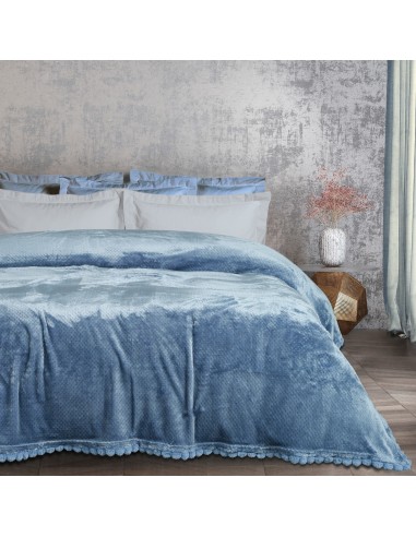DAS HOME ΚΟΥΒΕΡΤΑ FLEECE 160Χ220 1186 DUSTY BLUE