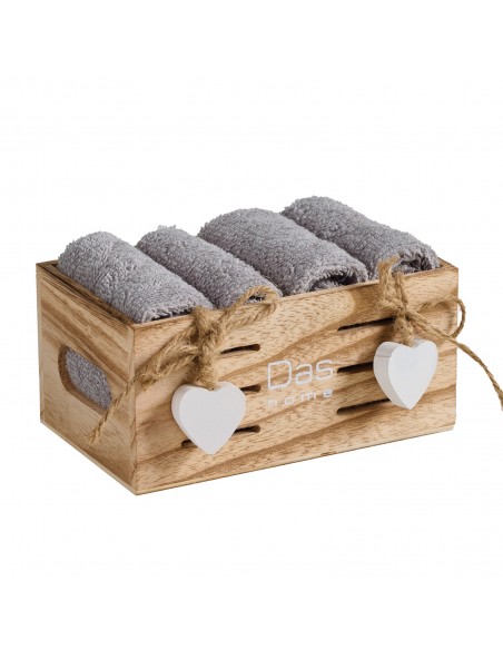 Σετ Καλαθάκι με Λαβέτες 4τμχ Soft 4005 Grey