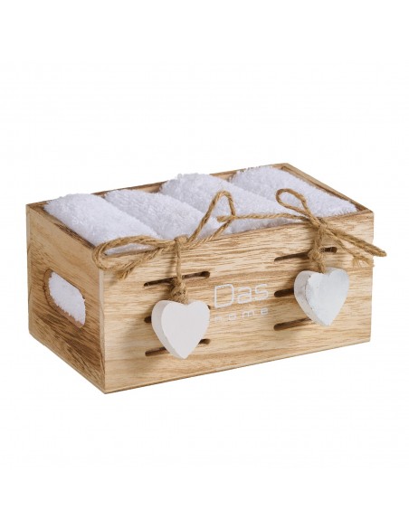 Σετ Καλαθάκι με Λαβέτες 4τμχ Soft 4006 White