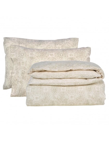 Σετ Σεντόνια Φανελένια Μονά 170x260 9640 BEIGE, TAUPE