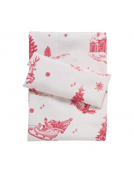 DAS HOME CHRISTMAS ΤΡΑΠΕΖΟΜΑΝΤΗΛΟ 140Χ180 0772 ECRU, RED