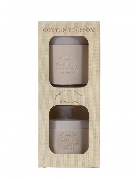 Σετ Αρωματικό Χώρου με Στικ 70ml & Αρωματικό Κερί 130gr - Cotton Blossom