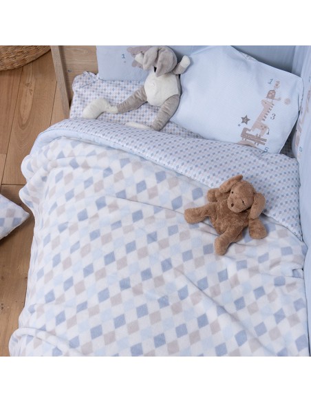 ΚΟΥΒΕΡΤΑ FLEECE ΠΟΛ.SWEET RHOMBUS 110X150 - 110X150 - BLUE