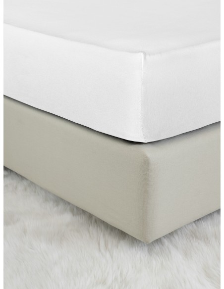 Σεντόνι Jersey Γίγας με Λάστιχο Για Στρώμα 180x200+40 - Tender White