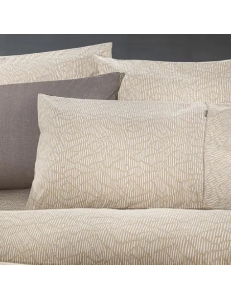 Σετ Σεντόνια Φανελένια Υπέρδιπλα Με Λάστιχο Για Στρώμα 165X200+35 Brenta Camel