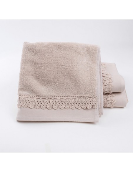 Σετ Πετσέτες 3 ΤΜΧ Small Flower Beige 2