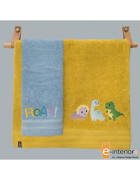 Σετ Παιδικές Πετσέτες 2τμχ Aloof Happy Dinos