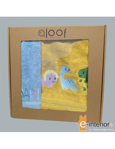 Σετ Παιδικές Πετσέτες 2τμχ Aloof Happy Dinos
