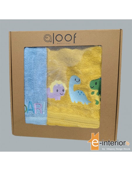 Σετ Παιδικές Πετσέτες 2τμχ Aloof Happy Dinos