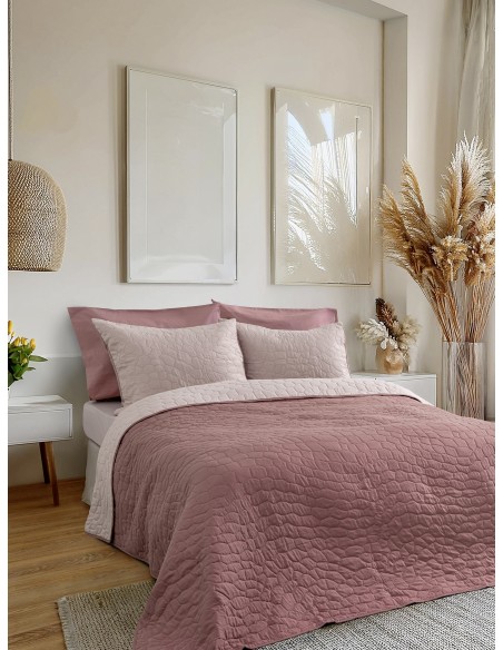 Κουβερλί Γίγας 240x260 - Nala Wild Dusty Pink / Apple