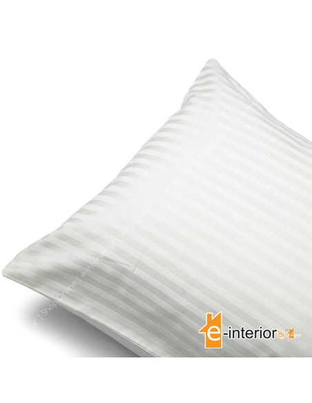 Μαξιλαροθήκη Λευκή Cozy 1cm stripe 50x70 | 60cot-40pol 220TC