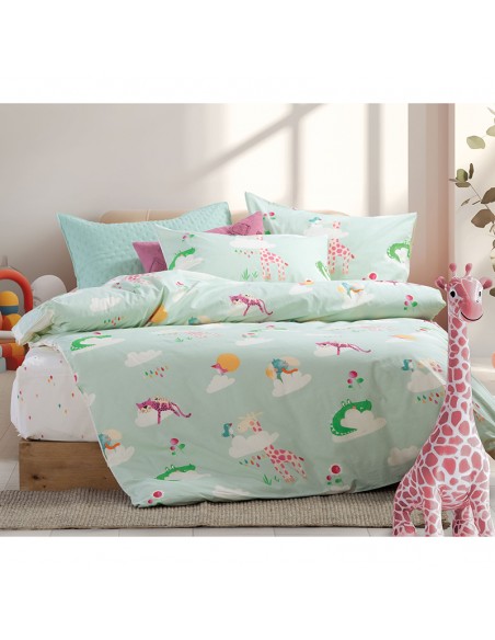 Σετ Σεντόνια Παιδικά 170X260 Sky Is A Zoo Mint