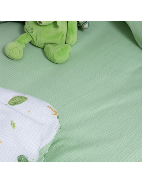 Σετ Σεντόνια Παιδικά 170X260 Cute Reptiles White/Green 2