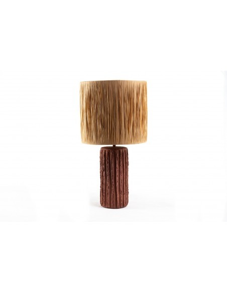 Επιτραπέζιο Φωτιστικό Brava Raffia Terracotta (36x36x60) Soulworks 0880003