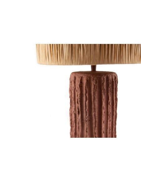 Επιτραπέζιο Φωτιστικό Brava Raffia Terracotta (36x36x60) Soulworks 0880003