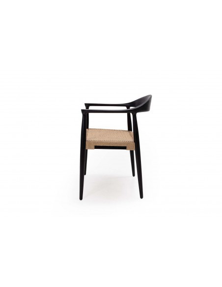 Καρέκλα Τραπεζαρίας με μπράτσα Kels Black (63x53x76) Soulworks 0940006