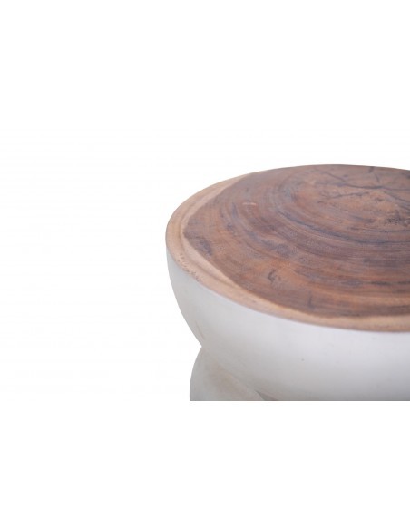 Σκαμπό Najib White Natural (40x40x45) Soulworks 0900009