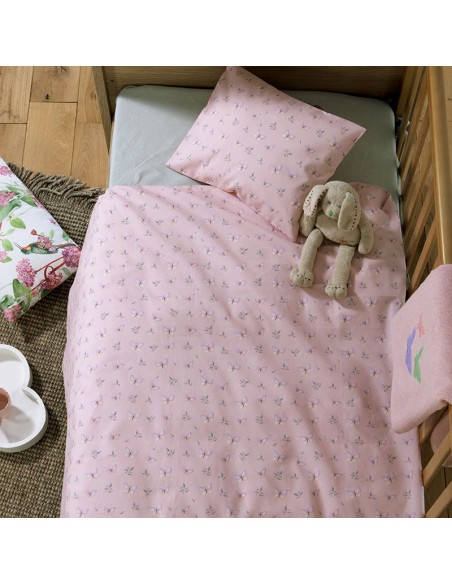 Σετ Σεντόνια Κούνιας 120x170 Wings of Joy Pink