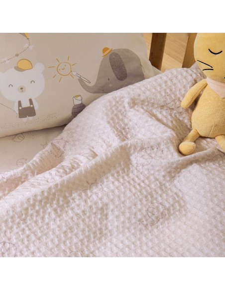 Κουβέρτα Πικέ Λίκνου 80x110 Happy Days
