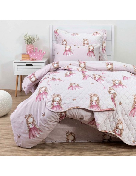 Σετ Παιδικά Σεντόνια + Κουβερλί Little Queen