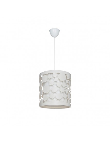 GloboStar® PETAL 203-0065 Μοντέρνο Κρεμαστό Φωτιστικό Καπέλο Μονόφωτο 1 x E27 IP20 Λευκό Πλαστικό - Μ23.5 x Π23.5 x Υ76cm