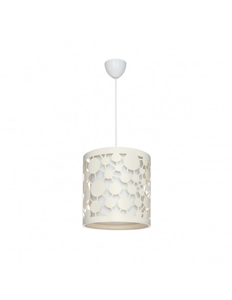 GloboStar® PETAL 203-0067 Μοντέρνο Κρεμαστό Φωτιστικό Καπέλο Μονόφωτο 1 x E27 IP20 Μπεζ Πλαστικό - Μ23.5 x Π23.5 x Υ76cm