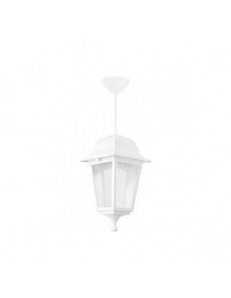 GloboStar® SOLME 203-0219 Vintage Κρεμαστό Φωτιστικό Φαναράκι Μονόφωτο 1 x E27 IP44 Λευκό Πλαστικό Σώμα - Μ15 x Π15 x Υ50cm