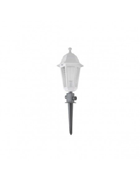 GloboStar® SOLME 203-0223 Vintage Καρφωτό Φωτιστικό Φαναράκι Μονόφωτο 1 x E27 IP44 Λευκό Πλαστικό Σώμα - Μ15 x Π15 x Υ45cm