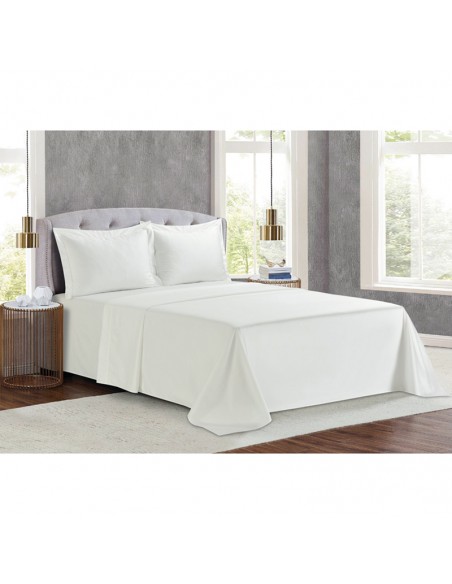 Σετ σεντόνια Βαμβακοσατέν Υπέρδιπλα 245x270 Monaco White