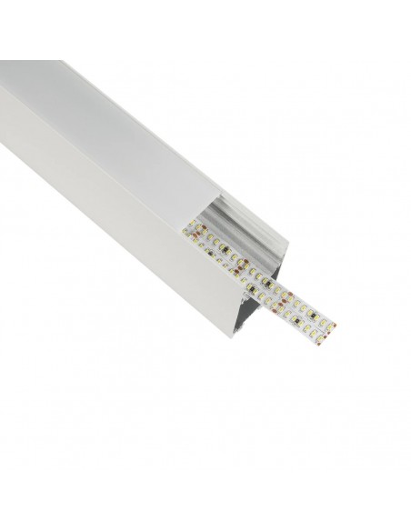 GLOBOSTAR® ALP-LINEAR LUMILINE 61763-3M Επιφανειακό / Κρεμαστό Προφίλ Αλουμινίου με Λευκό Γαλακτερό Πατητό Κάλυμμα για Ταινίες LED IP20 - Λευκό Ματ - Μ300 x Π3.5 x Υ7cm