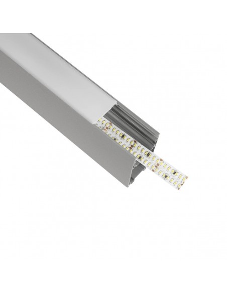 GLOBOSTAR® ALP-LINEAR LUMILINE 61765-3M Επιφανειακό / Κρεμαστό Προφίλ Αλουμινίου με Λευκό Γαλακτερό Πατητό Κάλυμμα για Ταινίες LED IP20 - Γκρι Ανθρακί Ματ - Μ300 x Π3.5 x Υ7cm