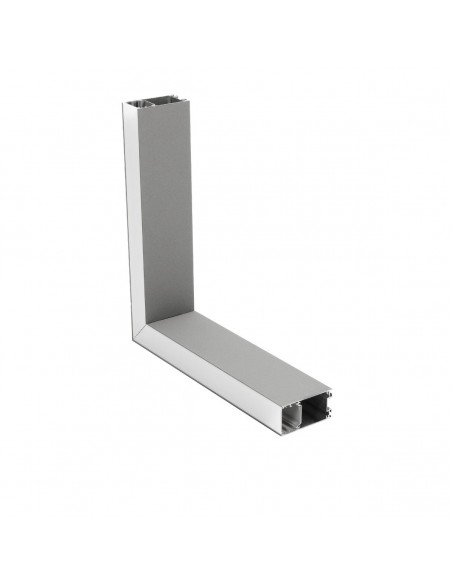 GLOBOSTAR® ALP-CORNER-SIDE90 LUMILINE 61768 Επιφανειακό / Κρεμαστό Προφίλ Αλουμινίου Γωνία με Λευκό Γαλακτερό Πατητό Κάλυμμα για Ταινίες LED IP20 - Γκρι Ανθρακί Ματ - Μ30 x Π3.5 x Υ7cm