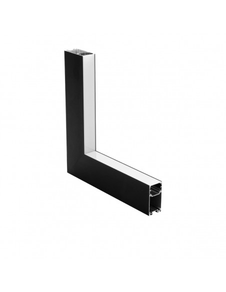 GLOBOSTAR® ALP-CORNER-IN90 LUMILINE 61770 Επιφανειακό / Κρεμαστό Προφίλ Αλουμινίου Γωνία με Λευκό Γαλακτερό Πατητό Κάλυμμα για Ταινίες LED IP20 - Μαύρο Ματ - Μ30 x Π3.5 x Υ7cm