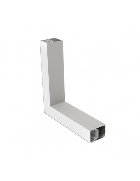 GLOBOSTAR® ALP-CORNER-SIDE90 BRIGHTRAIL 61779 Επιφανειακό / Κρεμαστό Προφίλ Αλουμινίου Γωνία με Λευκό Γαλακτερό Πατητό Κάλυμμα για Ταινίες LED IP20 - Γκρι Ανθρακί Ματ - Μ30 x Π5 x Υ7.5cm