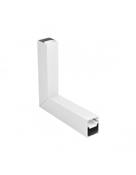 GLOBOSTAR® ALP-CORNER-IN90 BRIGHTRAIL 61780 Επιφανειακό / Κρεμαστό Προφίλ Αλουμινίου Γωνία με Λευκό Γαλακτερό Πατητό Κάλυμμα για Ταινίες LED IP20 - Λευκό Ματ - Μ30 x Π5 x Υ7.5cm
