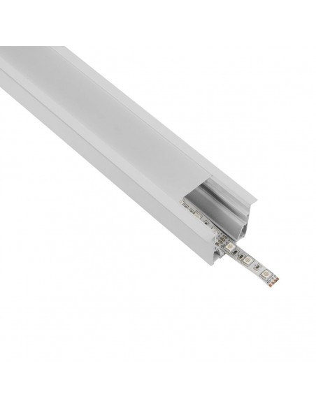 GLOBOSTAR® ALP-LINEAR RECESSA 61785-3M Χωνευτό Προφίλ Αλουμινίου με Λευκό Γαλακτερό Πατητό Κάλυμμα για Ταινίες LED IP20 - Λεικό Ματ - Μ300 x Π3.5 x Υ4cm
