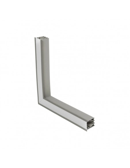 GLOBOSTAR® ALP-CORNER-SIDE90 RECESSA 61790 Χωνευτό Προφίλ Αλουμινίου Γωνία με Λευκό Γαλακτερό Πατητό Κάλυμμα για Ταινίες LED IP20 - Γκρι Ανθρακί Ματ - Μ30 x Π3.5 x Υ4cm