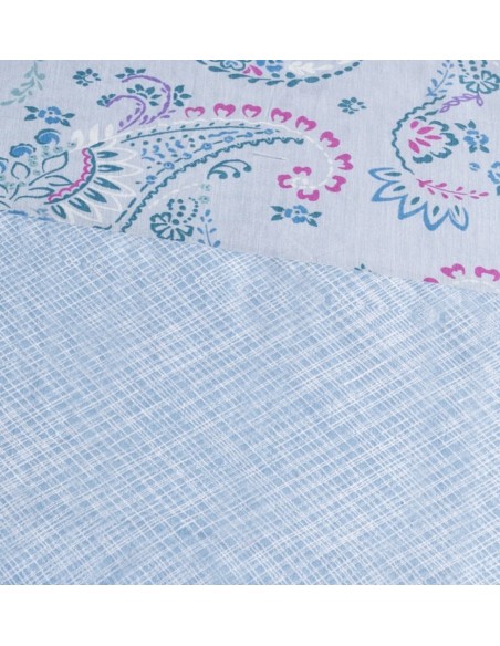 Σεντόνια Σετ "Luna" Lily Blue - Διπλό λάστιχο (1x205x265, 1x160x200+30 +2 μαξ. 50×70)