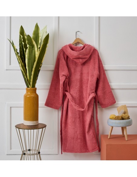 Μπουρνούζι με Κουκούλα Pure Cotton - Rose Pink, Large