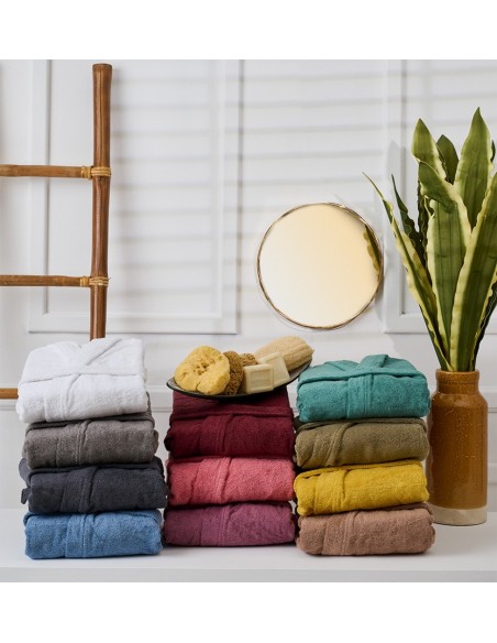 Μπουρνούζι με Κουκούλα Pure Cotton - Dusty Purple, Extra Large